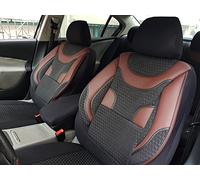 seatcovers by k-maniac V334112 Fundas de Asiento para Opel Karl Universal, Juego de Asientos Delanteros, Accesorios para el Interior del Coche, Color Negro, Rojo Oscuro y marrón