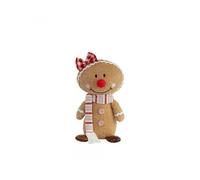 (Seated Bow) Christmas Gingerbread Man Sitting Doll Decoration With Chef Hat Or Bow Cookie Ornament For Holiday