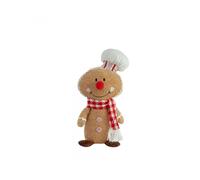 (Seated Chef Hat) Christmas Gingerbread Man Sitting Doll Decoration With Chef Hat Or Bow Cookie Ornament For Holiday