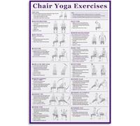 Seated Yoga Exercise Chart Chair Yoga Poses For Seniors Beginners Office Workers Home Workout Reference Poster(Unframed,12x18inch(30x45cm))