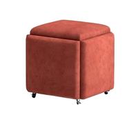 Seating Cube - Taburete de sofá móvil, silla apilable con asiento acolchado y ruedas giratorias para sala de estar
