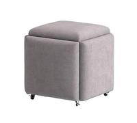 Seating Cube - Taburete de sofá móvil, silla apilable con asiento acolchado y ruedas giratorias para uso en sala de estar