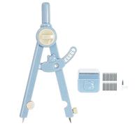 SEATOGEM 2-en-1 Compas-Règle, Compas escolar de precisión, 1-13 cm con Ajuste de Radio, Protección de las Punteras del Compas, para Carpintería, Estudiantes y Creación Artística (Azul)