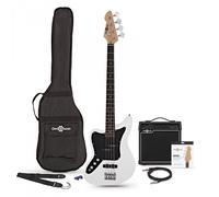 Seattle Left Handed Bass Guitar + 15W Amp Pack White