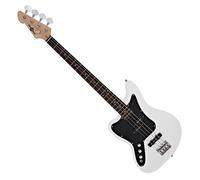 Seattle Left Handed Bass Guitar by Gear4music White