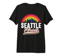 Seattle LGBT Lesbian Gay Bisexual Rainbow LGBTQ Pride Camiseta Premium