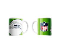Seattle Seahawks NFL - Taza de café (330 ml), diseño con logotipo y escudo de la NFL