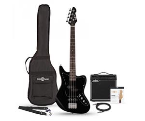 Seattle Short Scale Bass Guitar + 15W Amp Pack Black