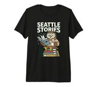 Seattle Stories Rainy Day Tales, Amante de los Libros, Owl Club Pacific Camiseta Premium