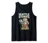 Seattle Stories Rainy Day Tales, Amante de los Libros, Owl Club Pacific Camiseta sin Mangas