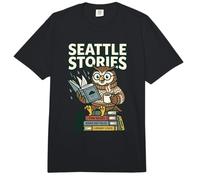 Seattle Stories Rainy Day Tales, Amante de los Libros, Owl Club Pacific Comfort Colors Adult Heavyweight T-Shirt