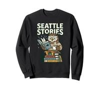Seattle Stories Rainy Day Tales, Amante de los Libros, Owl Club Pacific Sudadera