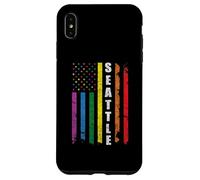 Seattle Us American Flag Rainbow Gay LGBT Pride Month Carcasa para iPhone XS MAX