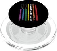 Seattle Us American Flag Rainbow Gay LGBT Pride Month PopSockets PopGrip para MagSafe