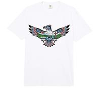 Seattle, Washington Eagle Monumentos Monte Rainier, Orca & Totem Comfort Colors Adult Heavyweight T-Shirt