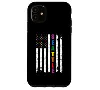 Seattle Washington LGBTQ Gay Pride Month USA Flag Rainbow Carcasa para iPhone 11