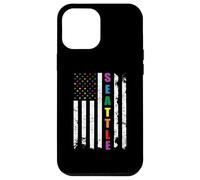 Seattle Washington LGBTQ Gay Pride Month USA Flag Rainbow Carcasa para iPhone 12 Pro MAX