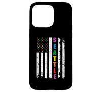 Seattle Washington LGBTQ Gay Pride Month USA Flag Rainbow Carcasa para iPhone 15 Pro MAX