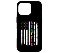 Seattle Washington LGBTQ Gay Pride Month USA Flag Rainbow Carcasa para iPhone 16 Pro