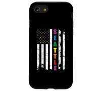 Seattle Washington LGBTQ Gay Pride Month USA Flag Rainbow Carcasa para iPhone SE (2020) / 7/8