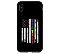 Seattle Washington LGBTQ Gay Pride Month USA Flag Rainbow Carcasa para iPhone XS MAX