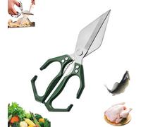 Seattleget Multifunctional Heavy-Duty Kitchen Shears, Ergonomic Kitchen Scissors for Food, High-Carbon Steel Culinary Shears, for Chicken, Meat, Seafood, Bone Cutting (Green)