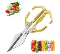 Seattleget Multifunctional Heavy Duty Kitchen Shears, Interactk Kitchen Scissors For Food, Japanese Kitche Scissors, For Chicken, Meat, Seafood Cutting (Gold,1pcs)