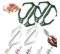 Seattleget Multifunctional Heavy-Duty Kitchen Shears, Interactk Kitchen Scissors for Food,Sharp Stainless Poultry Scissors Heavy Duty Cut Bone For Chicken, Meat, Seafood Cutting (Green,2Pcs)