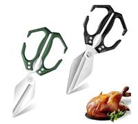 Seattleget Multifunctional Heavy-Duty Kitchen Shears, Multifunctional Heavy-Duty Kitchen Shears with Ergonomic Handle, for Seafood, Chicken Bones and Turkey Cutting (Mix4,2PCS)