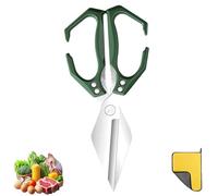 Seattleget Multifunctional Heavy-Duty Kitchen Shears, New 2 in 1 Ergonomic Kitchen Scissors, Sharp Stainless Poultry Scissors, Suitable for Cutting Meat, Seafood and Nuts (Green)