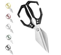 Seattleget Multifunctional Heavy-Duty Kitchen Shears,Seattle Get Scissors,2 In 1 Ergonomic Kitchen Scissors,For Chicken Duck, Fish Bones (BLACK)