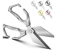 Seattleget Multifunctional Heavy-Duty Kitchen Shears,Seattle Get Scissors,2 In 1 Ergonomic Kitchen Scissors,For Chicken Duck, Fish Bones (SILVER)