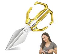 Seattleget Multifunctional Heavy-Duty Kitchen Shears, Seattleget Heavy Duty Cut Bone, Sharp Stainless Poultry Scissors, for Chicken Bones, Turkey, Seafood Cutting (Gold)