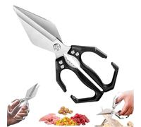 Seattleget Multifunctional Heavy-Duty Kitchen Shears, Sharp Stainless Poultry Scissors Heavy Duty Cut Bone, Poultry Shears with Ergonomic Handle, For Chicken, Meat, Seafood Cutting (Black)