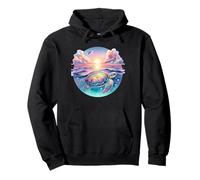 Seaturtle Beach Sea Turtle Shell Beachy Blue Pink Sunset Art Sudadera con Capucha