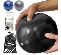 Seatwith Pelota Pilates Pequeña de 23 cm - Bola de Ejercicios con Bolsa de Viaje + PDF de Instrucciones - para Principiantes y Expertos - Mini Pelota Pilates, Softball Pilates pequeña
