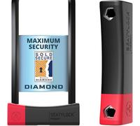 SeatyLock Mason Bike U Lock - Candado de seguridad patentado de diamante antirrobo resistente - Herramienta maestra de seguridad súper ancha ULock con llaves para bicicletas eléctricas, scooters y