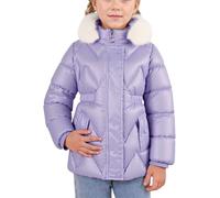 SEAUR Abrigo de invierno para niños y niñas, chaqueta de invierno, abrigo de forro polar, chaqueta gruesa con forro polar, parka para exteriores con capucha extraíble, 3-9 años, morado, 8-9 años