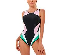 SEAUR Bañador deportivo para mujer, con espalda cruzada, para verano, natación, entrenamiento, playa, piscina, S, M, L, XL, XXL, 3XL, A12, S