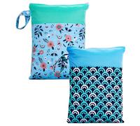 SEAUR Bolsa Pañal Bebé 2 Piezas Bolsa Cambiador Lavable Doble Cremallera Bolsillos Impresos Uso Húmedo/Seco Transpirable Impermeable Color 5 25CM*35CM