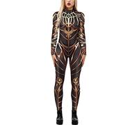 SEAUR Disfraz de Halloween para mujer, catsuit de cosplay de robot, mono con huesos, para carnaval, talla L