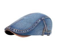 SEAUR Sombreros de mezclilla para hombre, ajustable, plana, hiedra, Gatsby, cabbie, boina de conducción, gorra de golf de algodón transpirable, unisex, azul, Talla única