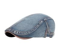 SEAUR Sombreros de mezclilla para hombre, ajustable, plana, hiedra, Gatsby, cabbie, boina de conducción, gorra de golf de algodón transpirable, unisex, azul oscuro, Talla única