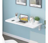 SEAVI Mesas Plegables, Escritorio Plegable Montado En La Pared, Mesa para Estudio, de Computadora con Hojas Abatibles, Espacios PequeñOs, Oficina, LavanderíA/Estudio/Dormitorio 60x40cm/24x16in White