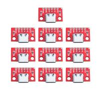 SEAYACK 10 placas de prueba hembra tipo C de 16P a 2,54 mm, conectores USB 3.1, placa PCB, módulo de adaptadores de corriente de alta corriente, módulo de carga rápida