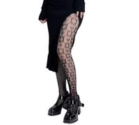 SEAYACK Medias estampadas para mujer, medias de red de cintura alta, medias finas y largas negras para vestido de falda, Ab jugando a las cartas, Altoa única