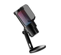 SEAYACK Micrófono USB para juegos, iluminación de color, botón de silencio, micrófono condensador con red de metal para transmisión de PC y podcasting