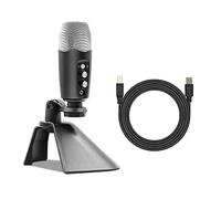 SEAYACK Soporte para micrófonos de juegos, mango de micrófono, enchufe USB, pastilla cardioide para micrófono de sensibilidad inteligente para cancelación de ruido