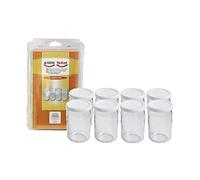 SEB 8 Pots en verre pour La Yaourtière 8 tarros de Cristal para la yogurtera 2 989641, Vidrio, marrón