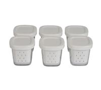 SEB Accesorios Tarros de yogur Multi-Delices, 6 Tarros de cristal, Tapas blancas, Fácil apertura, Queso blanco, Pastel de esponja, Lavavajillas, Capacidad 140 ml XF100110